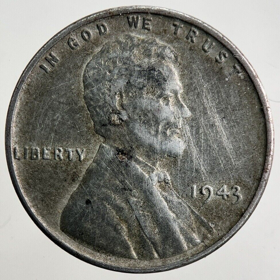 1943 US USA Lincoln Wheat Cents Steel Coin | Fine Collectable Grade