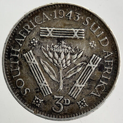 1943 South Africa Threepence Silver Coin | Very High Grade