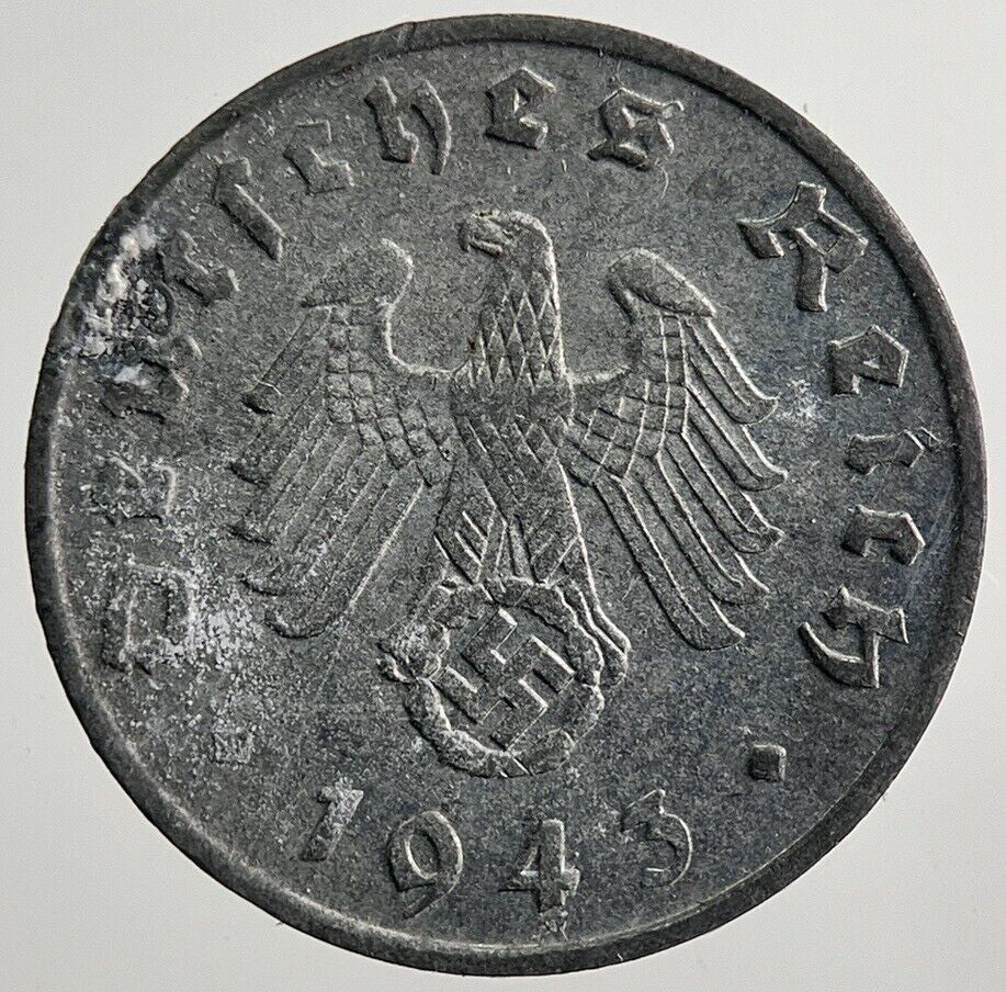 1943-A Germany Nazi 1 Pfennig Coin | Fine Collectable Grade | a3045