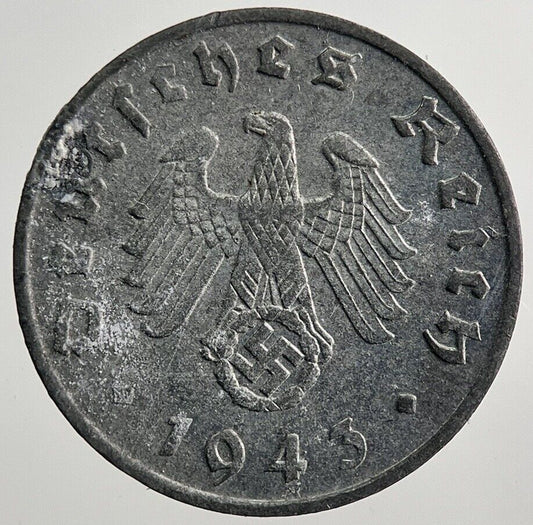 1943-A Germany Nazi 1 Pfennig Coin | Fine Collectable Grade | a3045