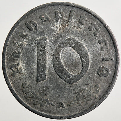 1943-A Germany Nazi 10 Pfennig Coin | Collectable Grade | a2067
