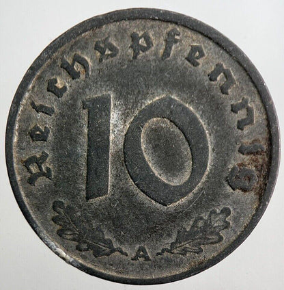 1943-A Germany Nazi 10 Pfennig Coin | Very High Grade | a7880