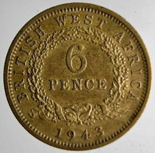 1943 West Africa Sixpence Coin | Fine Collectable Grade
