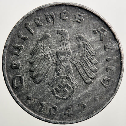 1943-A Germany Nazi 10 Pfennig Coin | Very High Grade | a884