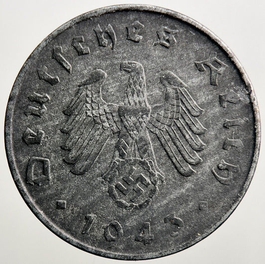 1943-A Germany Nazi 10 Pfennig Coin | Very High Grade | a884