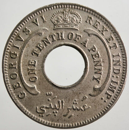 1943 West Africa 1/10 1 One Tenth Of A Penny Coin | Very High Grade | a7569