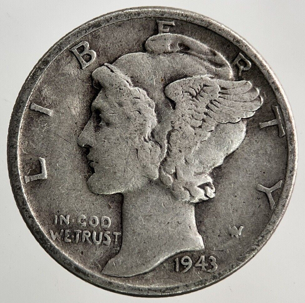 1943 US USA Mercury One Dime Silver Coin | Collectable Grade
