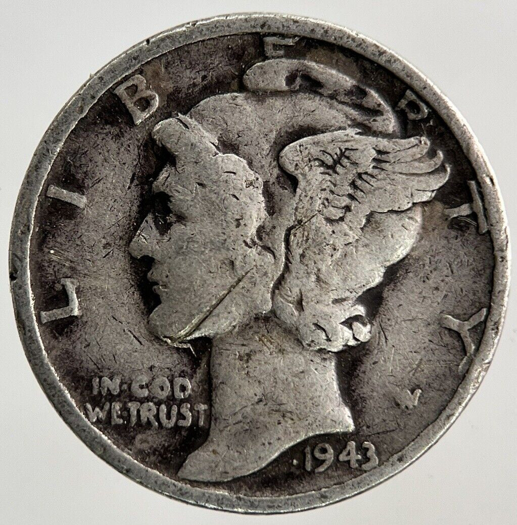 1943 US USA Mercury One Dime Silver Coin | Collectable Grade