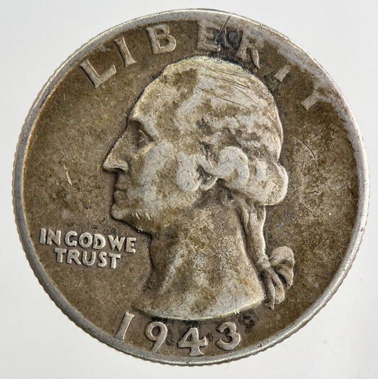 1943 US USA Quarter Dollar Silver Coin | Fine Collectable Grade