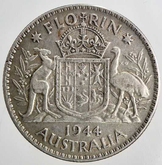 1944 Australia Florin Silver Coin | Fine Collectable Grade | a6690