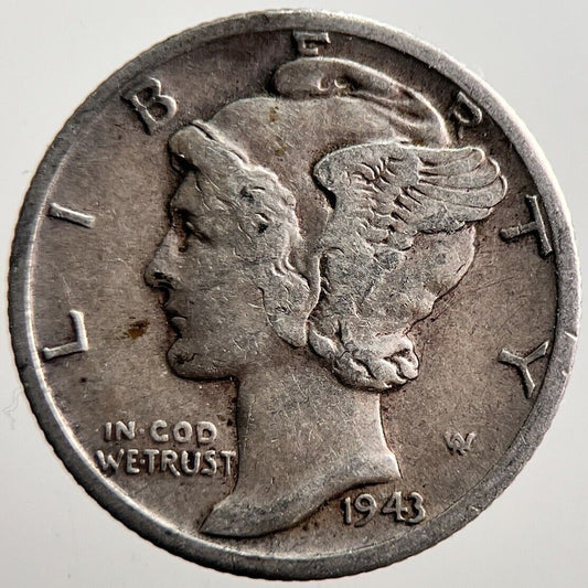 1943-D US USA Mercury Dime Silver Coin | Collectable Grade | a3564