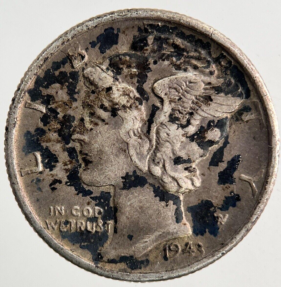 1943-S US USA Mercury Dime Silver Coin | Fine Collectable Grade