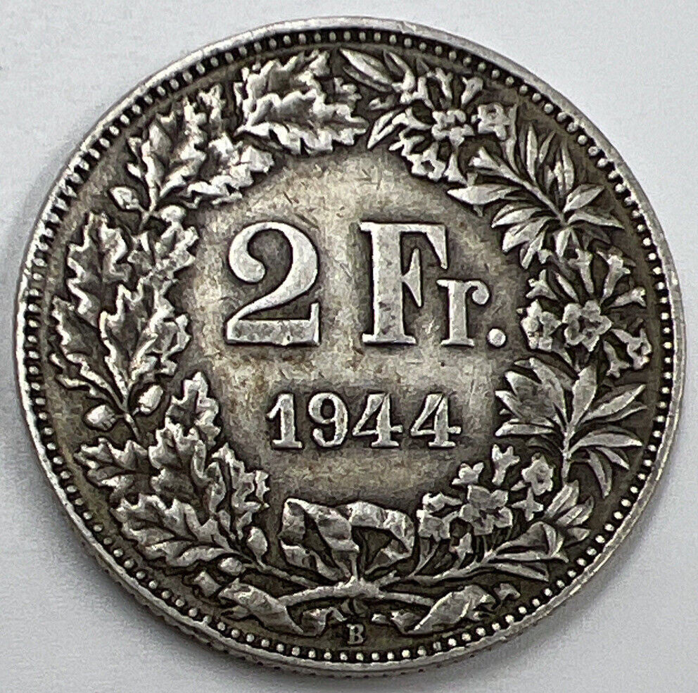 1944 2 Two Franc | Swiss Silver Coin | Collectable Grade | a562