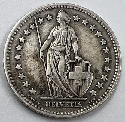 1944 2 Two Franc | Swiss Silver Coin | Collectable Grade | a562