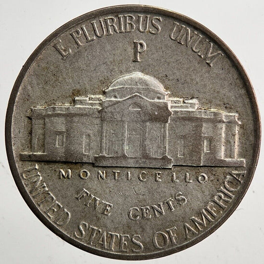 1943-P US USA War Nickel Silver Coin | Fine Collectable Grade | a5453