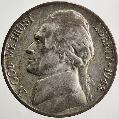 1943-P US USA War Nickel Silver Coin | Fine Collectable Grade | a5453