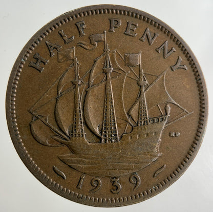 1939 George VI Half-Penny Coin | Fine Collectable Grade