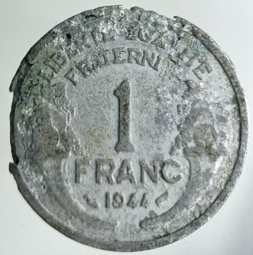1944 France 1 Franc Coin | Fair Grade
