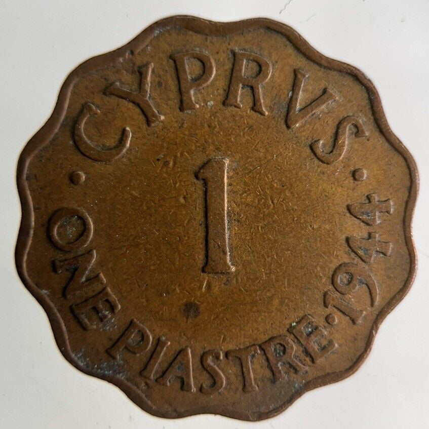 1944 Cyprus 1 Piastre Coin | Fine Collectable Grade