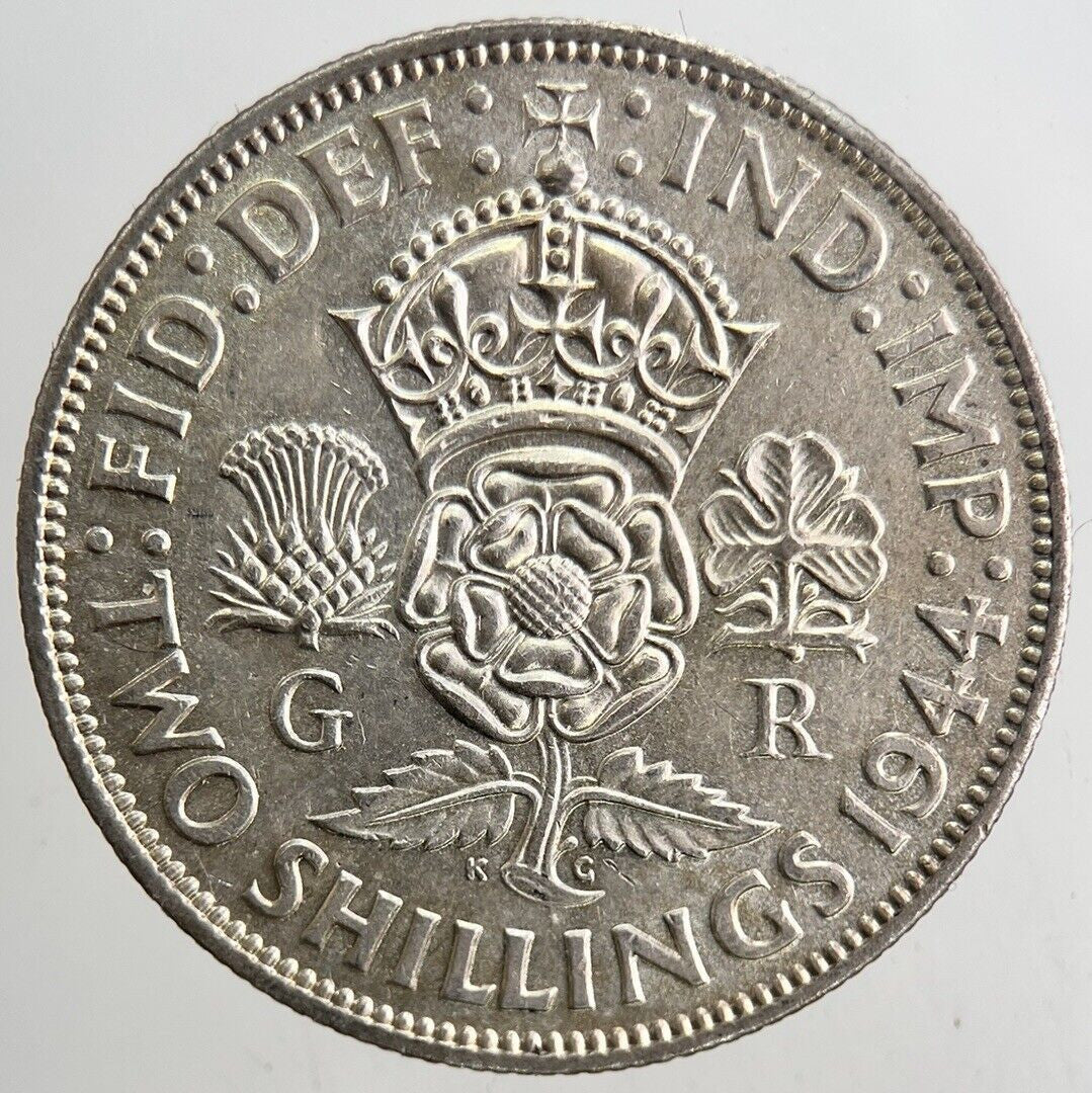 1944 George VI Florin Silver Coin | Very Fine Grade | a5487