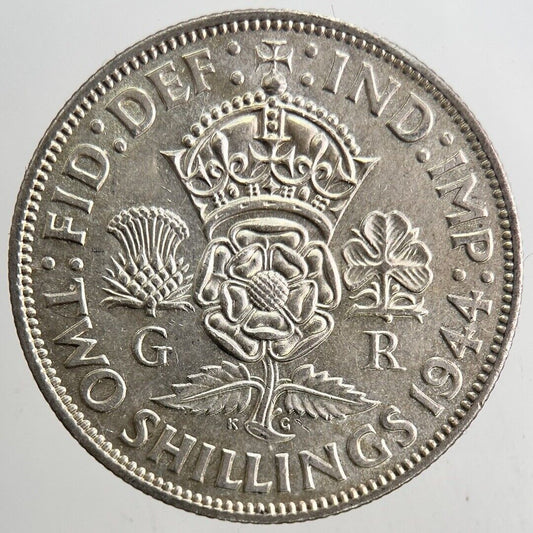 1944 George VI Florin Silver Coin | Very Fine Grade | a5487