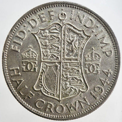 1944 George VI Half-Crown Silver Coin | Very Fine Grade | a6204