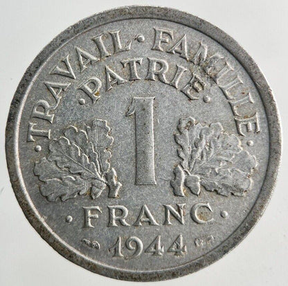 1944 France 1 Franc Coin | Fine Collectable Grade