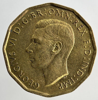 1944 George VI Brass Threepence Coin | Very Fine Grade