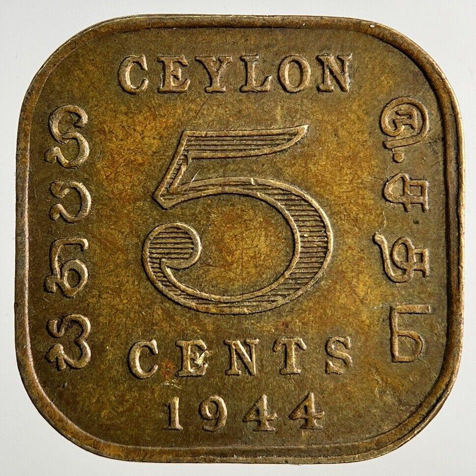 1944 Ceylon 5 Cents Coin | Fine Collectable Grade