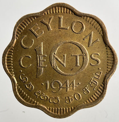 1944 Ceylon 10 Cents Coin | Very High Grade