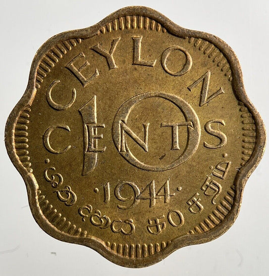 1944 Ceylon 10 Cents Coin | Very High Grade