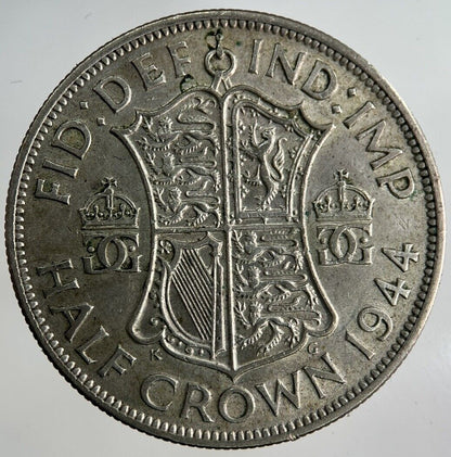1944 George VI Half-Crown Silver Coin | Fine Collectable Grade