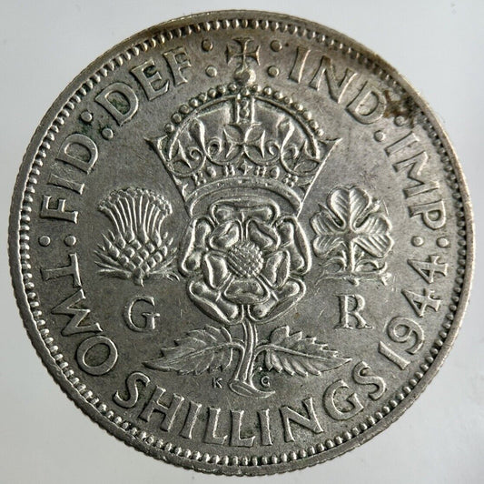 1944 George VI Florin Silver Coin | Very High Grade