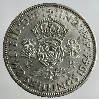 1944 George VI Florin Silver Coin | Very High Grade