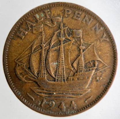 1944 George VI Half-Penny Coin | Fine Collectable Grade