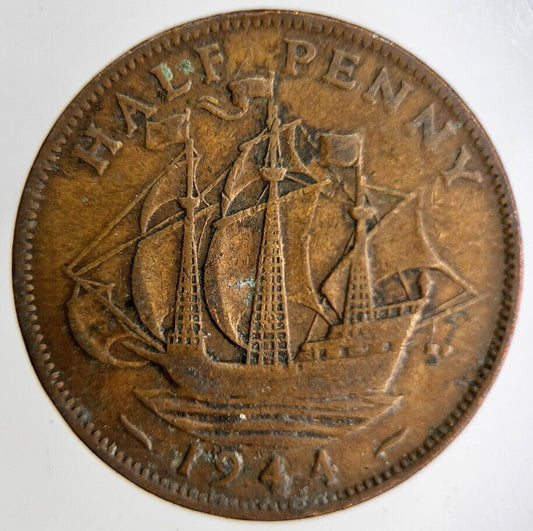 1944 George VI Half-Penny Coin | Fine Collectable Grade