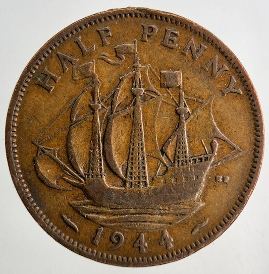 1944 George VI Half-Penny Coin | Collectable Grade
