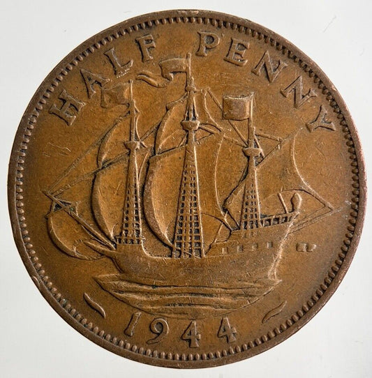 1944 George VI Half-Penny Coin | Collectable Grade