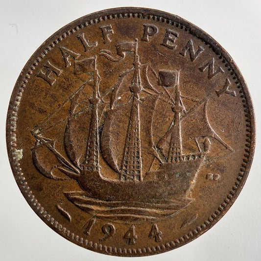 1944 George VI Half-Penny Coin | Fine Collectable Grade