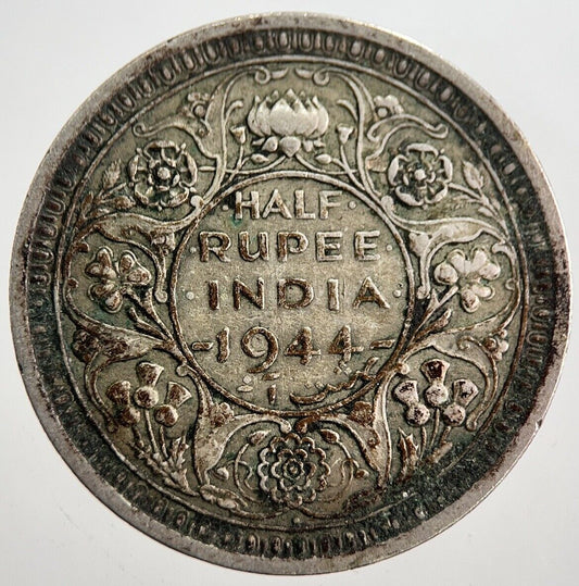 1944 India 1/2 Half Rupee Silver Coin | Fine Collectable Grade | a7804