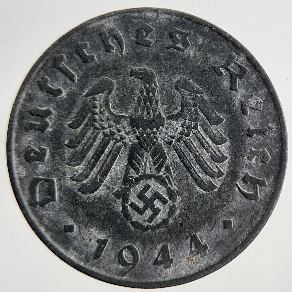 1944 Germany Nazi 10 Pfennig Coin | Very High Grade