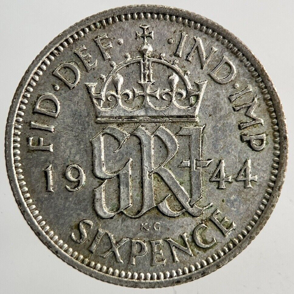 1944 George VI Sixpence Silver Coin | Very High Grade