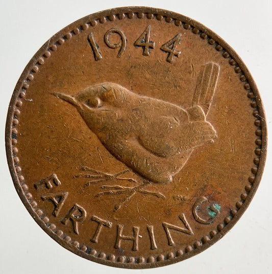 1944 George VI Wren Farthing Coin | Fine Collectable Grade