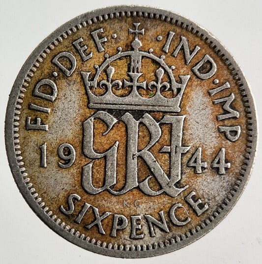 1944 George VI Sixpence Silver Coin | Fine Collectable Grade