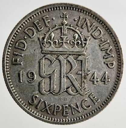1944 George VI Sixpence Silver Coin | Fine Collectable Grade