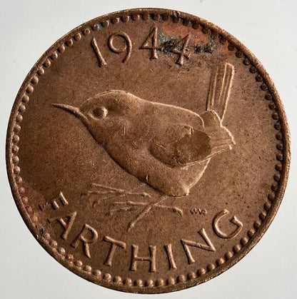 1944 George VI Wren Farthing Coin | Fine Collectable Grade