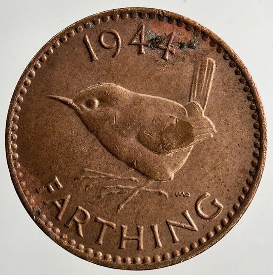 1944 George VI Wren Farthing Coin | Fine Collectable Grade