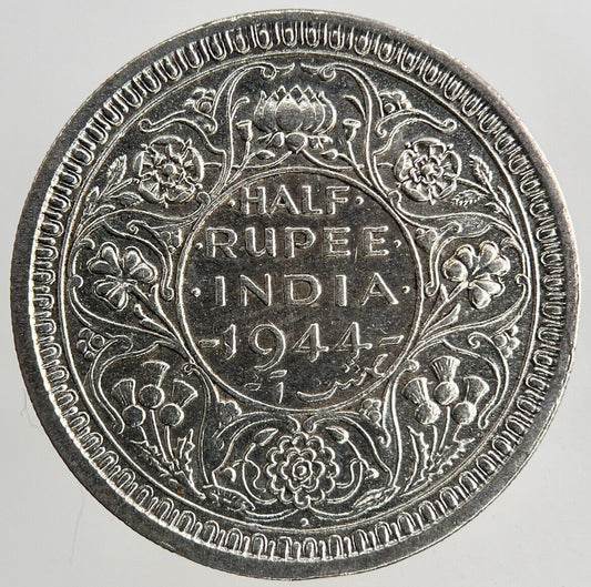 1944 India 1/2 Half Rupee Silver Coin | Fine Collectable Grade