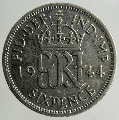 1944 George VI Sixpence Silver Coin | Fine Collectable Grade