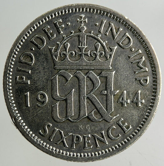 1944 George VI Sixpence Silver Coin | Fine Collectable Grade
